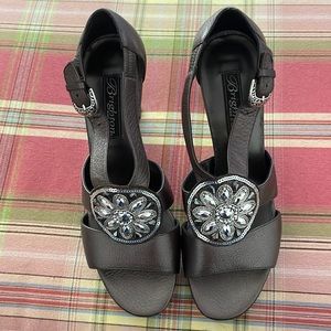 Brighton pewter platform sandals. Size 8M. Never worn.